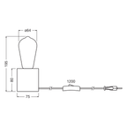 Osram LED Tischleuchte Vintage 1906 Edison 2.5.w 2,5W/2400K 220lm warmweiß nicht dimmbar Holzdekor IP20 – Maßzeichnung