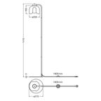 Osram Stehleuchte Decor Corolle 1-flammig E27 nicht dimmbar grün IP20 – Maßzeichnung