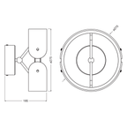 Osram LED Wandleuchte Decor Curve Felt 20W/3000K 530lm warmweiß nicht dimmbar dunkelgrau IP20 – Maßzeichnung