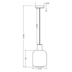 Osram Pendelleuchte Decor Firefly 1-flammig E27 nicht dimmbar schwarz IP20 – Maßzeichnung