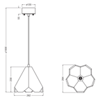 Osram Pendelleuchte Decor Gleam Flower 1-flammig E27 nicht dimmbar beige IP20 – Maßzeichnung