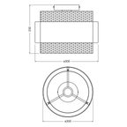 Osram Deckenleuchte Decor Hornet 1-flammig E27 nicht dimmbar schwarz/gold IP20 – Maßzeichnung