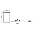 Osram Tischleuchte Decor Marble Base 1-flammig E27 dimmbar schwarz IP20 – Maßzeichnung