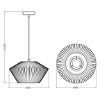 Osram Pendelleuchte Decor Stripes 1-flammig E27 nicht dimmbar beige IP20 Ø305mm – Maßzeichnung