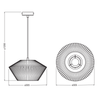 Osram Pendelleuchte Decor Stripes 1-flammig E27 nicht dimmbar dunkelgrau IP20 Ø305mm – Maßzeichnung