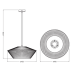 Osram Pendelleuchte Decor Stripes 1-flammig E27 nicht dimmbar beige IP20 Ø405mm – Maßzeichnung