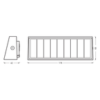 Osram LED Wandleuchte Endura Style Solar Daylight Sensor UpDown 7,1W/3000K 410lm warmweiß dimmbar dunkelgrau IP44 – Maßzeichnung