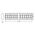 Osram LED Lichtleiste Office Line Grid Curve 1,2m 40W/4000K 4000lm neutralweiß dimmbar weiß IP20 – Maßzeichnung
