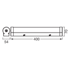 Osram LED Deckenleuchte Orbis Tube Frost Glass 40cm Click 9W/3000-4000K 900lm tunable white dimmbar chrom IP44 – Maßzeichnung