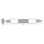 Osram Stromschienen-Zubehör Tracklight Flexible Connector schwarz – Maßzeichnung