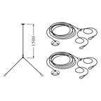 LEDVANCE LED Zubehör Panel Suspension Kit / Abhängung 600x600 – Maßzeichnung