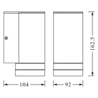 Osram Wandleuchte Endura Classic Beam Gap Down 1-flammig GU10 nicht dimmbar dunkelgrau IP44 – Maßzeichnung