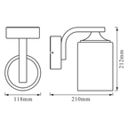 Osram Wandleuchte Endura Classic Lantern Cylinder 1-flammig E27 nicht dimmbar Holzdekor IP43 – Maßzeichnung