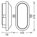 Osram LED Wandleuchte Bulkhead 11W/4000K 840lm neutralweiß nicht dimmbar weiß IP54 – Maßzeichnung 2