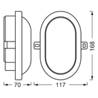 Osram LED Wandleuchte Bulkhead 6W/4000K 420lm neutralweiß nicht dimmbar weiß IP54 – Maßzeichnung 2