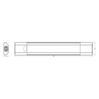 Osram LED Unterbauleuchte Linear Edge Sensor 30cm RGBW Remote Control 4W/3000K 230lm warmweiß dimmbar schwarz IP20 – Maßzeichnung