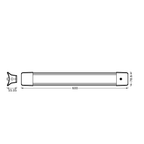 Osram LED Lichtleiste Office Line Curve Suspended 0,6m 24W/4000K 2100lm neutralweiß nicht dimmbar weiß IP20 – Maßzeichnung
