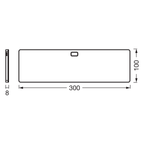Osram LED Unterbauleuchte Panel Frameless 30x10cm 5W/3000-6500K 220lm tunable white dimmbar schwarz IP20 – Maßzeichnung