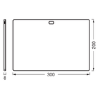 Osram LED Unterbauleuchte Panel Frameless 30x20cm 7,5W/3000-6500K 450lm tunable white dimmbar weiß IP20 – Maßzeichnung