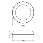 Osram LED Deckenleuchte Decor Bamboo Paper 12W/3000K 400lm warmweiß nicht dimmbar braun IP20 – Maßzeichnung