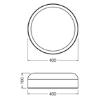 Osram LED Deckenleuchte Decor Bamboo Paper 18W/3000K 750lm warmweiß nicht dimmbar braun IP20 – Maßzeichnung