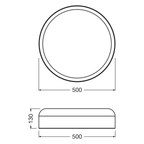 Osram LED Deckenleuchte Decor Bamboo Paper 28W/3000K 1150lm warmweiß nicht dimmbar braun IP20 – Maßzeichnung