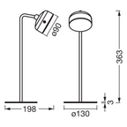 Osram LED Mobilleuchte Decor Helper Gadget USB 1,8W/3000K 90lm warmweiß dimmbar weiß IP20 – Maßzeichnung