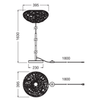Osram Stehleuchte Decor Paper Drop 1-flammig E27 nicht dimmbar beige IP20 – Maßzeichnung