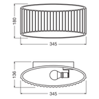 Osram Wandleuchte Decor Plaster Band 1-flammig E27 nicht dimmbar weiß IP20 345mm – Maßzeichnung