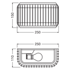 Osram Wandleuchte Decor Plaster Routes 1-flammig E27 nicht dimmbar weiß IP20 – Maßzeichnung