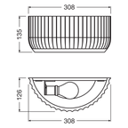 Osram Wandleuchte Decor Plaster Routes Up 1-flammig E27 nicht dimmbar weiß IP20 – Maßzeichnung