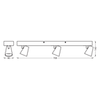 Osram LED Spot Decor Neptune Click-select 3-flammig 26W/3000K 1180lm warmweiß nicht dimmbar weiß IP20 – Maßzeichnung
