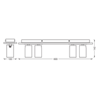 Osram LED Spot Decor Mercury 4-flammig 13,6W/2700K 920lm warmweiß dimmbar weiß/Holzdekor IP20 – Maßzeichnung