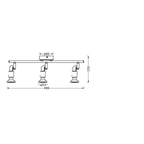 Osram LED Spot 3-flammig 10,2W/2700K 690lm warmweiß dimmbar weiß IP20 – Maßzeichnung