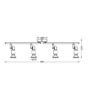 Osram LED Spot 4-flammig 13,6W/2700K 920lm warmweiß dimmbar weiß IP20 – Maßzeichnung