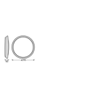 Osram LED Deckenleuchte Orbis Dublin 300mm 16W/3000K 1100lm warmweiß nicht dimmbar silber IP20 – Maßzeichnung