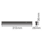 LEDVANCE LED Wand-/Deckenleuchte Linear Compact Switch 300 4W/840 450lm 140° weiß IP20 kaltweiß nicht dimmbar – Maßzeichnung