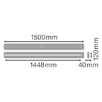 LEDVANCE LED Deckenleuchte Linear IndiviLED Direct Light Sensor 1500 48W/840 5700lm 70° weiß kaltweiß nicht dimmbar – Maßzeichnung