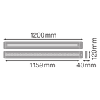 LEDVANCE LED Deckenleuchte Linear IndiviLED Direct/ Indirect Light Sensor 1200 42W/830 4650lm 70° weiß warmweiß dimmbar – Maßzeichnung