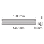 LEDVANCE LED Deckenleuchte Linear IndiviLED Direct/ Indirect Light Sensor 1500 56W/830 6150lm 70° weiß warmweiß dimmbar – Maßzeichnung