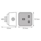 LEDVANCE Smart+ Steckdose UK Plug ZigBee – Maßzeichnung