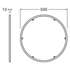 LEDVANCE Zubehörteil SF FLAT 500 ROUND FRAME SI – Maßzeichnung