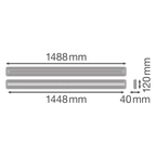 LEDVANCE LED Deckenleuchte Linear IndiviLED Direct Light DALI Sensor 1500 25W/840 3300lm 70° weiß kaltweiß dimmbar – Maßzeichnung 2