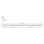 LEDVANCE LED Wand-/Decken-/Unterbauleuchte Value Batten 600 11,5W/840 1000lm kaltweiß nicht dimmbar silber IP20 – Maßzeichnung