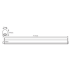 LEDVANCE LED Wand-/Decken-/Unterbauleuchte Switch Batten 300 4W/830 450lm warmweiß nicht dimmbar weiß IP20 – Maßzeichnung