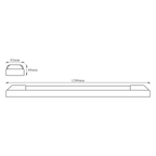 LEDVANCE LED Wand-/Deckenleuchte Power Batten 1200 50W/840 5100lm kaltweiß nicht dimmbar weiß IP20 – Maßzeichnung
