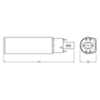 Osram LED Dulux D/E 7-18W/830 G24q-2 700lm HF & AC Mains matt warmweiß nicht dimmbar – Maßzeichnung