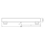 Osram LED Inestra 3,1-27W/827 S14s 275lm matt warmweiß dimmbar – Maßzeichnung