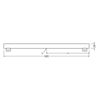 Osram / Ledvance LED Inestra Base 145° 6-40W/827 warmweiß 640lm S14s 220-240V 500mm – Maßzeichnung