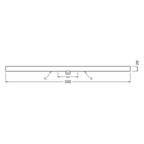 Osram / Ledvance LED Inestra Base 145° 6-40W/827 warmweiß 640lm S14d 220-240V 500mm – Maßzeichnung